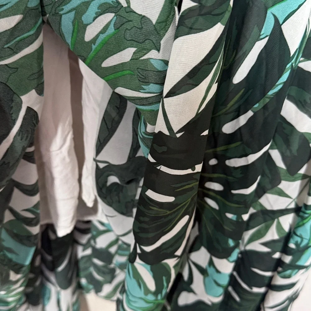 Meghan LA Tropical Leaf Print Handkerchief Dress - Picture 10 of 11